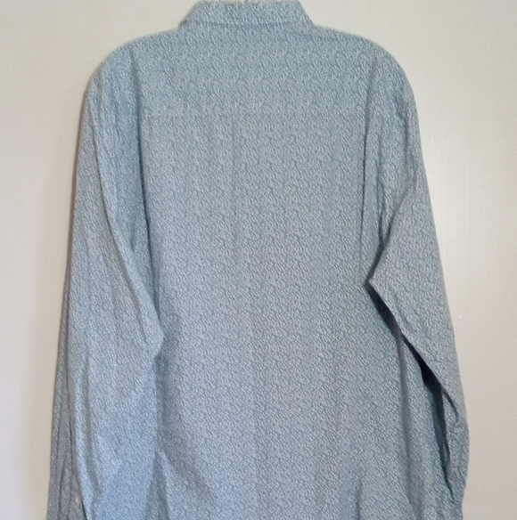 Perry Ellis slim fit blue/white floral pattern button down shirt men size XL - Picture 5 of 6